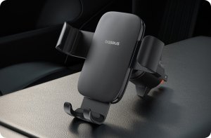 Uchwyt samochodowy Baseus Metal Age 3 na telefon, grawitacyjny, na kratkę nawiewu - czarny 6