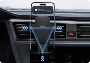 Uchwyt samochodowy Baseus Metal Age 3 na telefon, grawitacyjny, na kratkę nawiewu - czarny 8