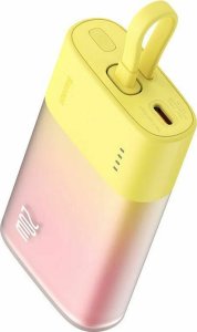 Powerbank Baseus Popsicle 5200mAh 20W z wbudowanym kablem Lightning (+ biały kabel Baseus Simple USB-C - USB-C 60W/20V/3A/30cm) - zółto-różowy 2