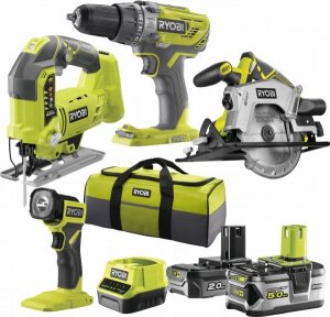 RCK184A-252S ZESTAW ELEKTRONARZĘDZI RYOBI (WIERTARKO-WKRĘTARKA R18DD3, WYRZYNARKA R18JS, PILARKA RWSL1801 + AKCESORIA) 1