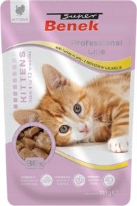 SUPER BENEK  SASZ.KOT 100g DELICIOUS      KITTEN INDYK W GALARECIE 1