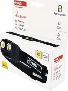 Zibintuvelis ant galvos ikraunamas, LED, 500lm, Li-pol 1200 mAh, EMOS 9