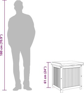 Skrzynka na poduszki ogrodowe 60x50x61 cm lite drewno akacjowe 12