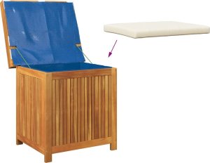 Skrzynka na poduszki ogrodowe 60x50x61 cm lite drewno akacjowe 8