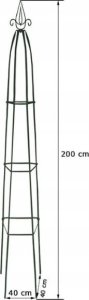 Metalowa pergola ogrodowa 200x40x40cm Kwadratowa podpora dla roślin pnących 2