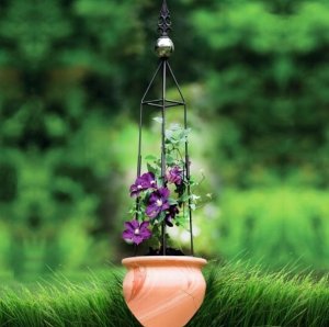 Metalowa pergola ogrodowa 79x12x12cm Kwadratowa podpora dla roślin pnących 2