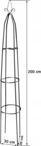 Metalowa pergola ogrodowa 200x30x30cm Okrągła podpora dla roślin pnących 2