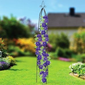 Metalowa pergola ogrodowa 200x30x30cm Okrągła podpora dla roślin pnących 4