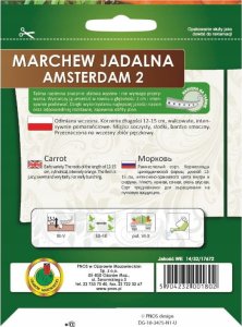 Marchew Amsterdam nasiona wczesna taśma 6m słodkie korzenie 2