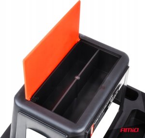 AMiO Krzesło warsztatowe na kółkach z wbudowanym schowkiem 150 kg amio-04269 4