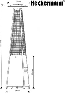 Parasol grzewczy Heckermann HS-PHM-H Czarny ogrzewacz tarasowy Piramida 7