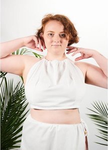 Biustonosz na saunę XXL w 100% naturalna bawełna Yeye Biały XL 4