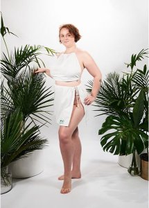 Biustonosz na saunę XXL w 100% naturalna bawełna Yeye Ecru XXXL 3