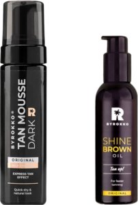 Byrokko Tan Mousse Dark + Shine Brown Oil 1