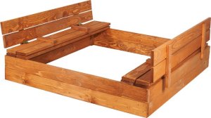 Piaskownica zamykana 120x120 cm drewno impregnowane, z agrowłókniną UNIWERSALNY 2