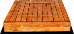 Piaskownica zamykana 120x120 cm drewno impregnowane, z agrowłókniną UNIWERSALNY 5