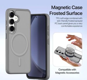 Dux Ducis Etui skórzane Dux Ducis Lawa na Samsung Galaxy S25+ z odłączanym portfelem magnetycznym - szare 3