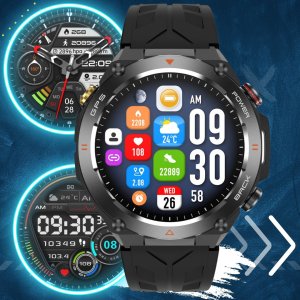 SMARTWATCH z GPS męski zestaw 3 paski 4