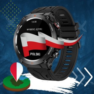 SMARTWATCH z GPS męski zestaw 3 paski 10