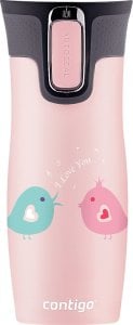 Kubek termiczny Contigo West Loop 2.0 470ml - Ptaszkowe love  - Różowy Mat 1