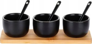 ZESTAW MISECZEK Z ŁYŻECZKAMI NA DESCE DO SERWOWANIA SOSÓW PRZEKĄSEK 139686 4