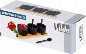 ZESTAW MISECZEK Z ŁYŻECZKAMI NA DESCE DO SERWOWANIA SOSÓW PRZEKĄSEK 139686 8