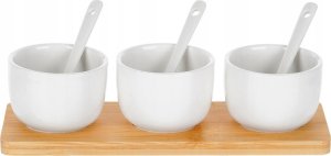 ZESTAW MISECZEK Z ŁYŻECZKAMI NA DESCE DO SERWOWANIA SOSÓW PRZEKĄSEK 139687 4