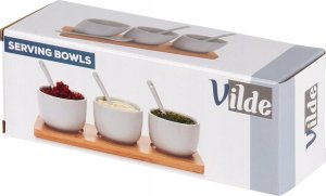 ZESTAW MISECZEK Z ŁYŻECZKAMI NA DESCE DO SERWOWANIA SOSÓW PRZEKĄSEK 139687 8