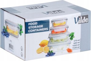 ZESTAW SZKLANYCH POJEMNIKÓW NA ŻYWNOŚĆ Z POKRYWAMI I USZCZELKAMI 229151 9