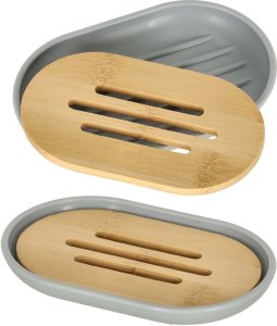 Zestaw łazienkowy szczotka do WC dozownik mydła mydelniczka kubek 6 elementów szary Kik sp. z o.o. sp. k. 3