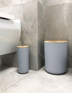 Zestaw łazienkowy szczotka do WC dozownik mydła mydelniczka kubek 6 elementów szary Kik sp. z o.o. sp. k. 8