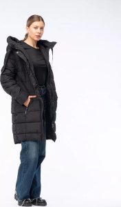 Damski płaszcz pikowany zimowy z kapturem Iguana Manka W rozmiar XL 3