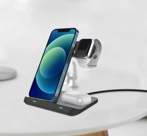 Ładowarka Bezprzewodowa 3w1 USB-C Indukcyjna do Telefonu Smartfona Zegarka Watch Słuchawek TWS Airpods Buds Zenwire X12 4