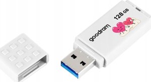 Pendrive GoodRam USB flash disk, USB 2.0, 128GB, UME2, white, UME2-1280W0R11-V, USB A, with cover 2