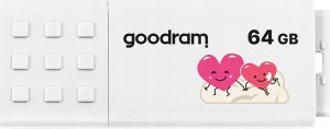Goodram USB flash disk, USB 2.0, 64GB, UME2, bia�y, UME2-0640W0R11-V, USB A, z os�on� 1