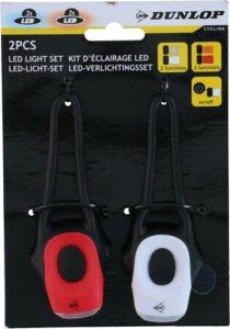 ZESTAW SILIKONOWYCH LAMP ROWEROWYCH LED PRZÓD I TYŁ DUNLOP PRO 4
