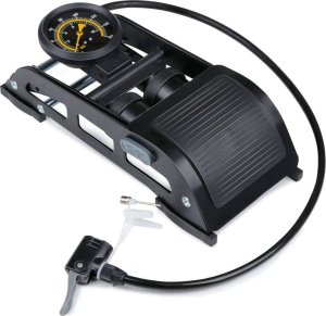 POMPKA NOŻNA 2 TŁOKOWA Z MANOMETREM  ROWER SAMOCHÓD PIŁKA DUNLOP 2