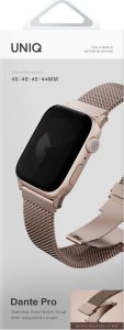 UNIQ Dante Pro Strap for Apple Watch 49/46/45/44mm Stainless Steel Metallic Pink 3