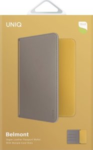 UNIQ Belmont Passport Case RFID Blocking Gray/Yellow 6