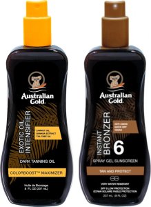 Australian Gold Intensifier Oil + Żel W Sprayu Z Bronzerem SPF6 1