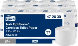 Tork OptiServe - Perforowany papier toaletowy bez gilzy, dwuwarstwowy - 24 rolki 1