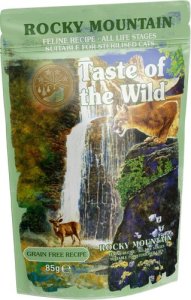 TASTE OF THE WILD Rocky Mountain 85 g. Kawałki kurczaka, wątróbki kurczaka i łososia w sosie. Karma dla kotów w każdym wieku i kotów sterylizowanych. sztuka 1