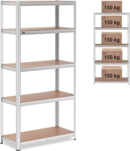 Regał magazynowy metalowy 5 półek 750 kg 100 x 50 x 197 cm szary 1