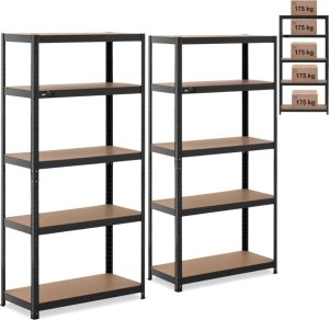 Regał magazynowy metalowy 5 półek 875 kg 90 x 40 x 180 cm szaroniebieski 2 szt. 1