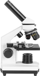 Mikroskop optyczny szkolny LED z regulowanym zaciskiem powiększenie 40-400x Mikroskop optyczny szkolny LED z regulowanym zaciskiem powiększenie 40-400x 2