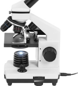 Mikroskop optyczny szkolny LED z regulowanym zaciskiem powiększenie 40-400x Mikroskop optyczny szkolny LED z regulowanym zaciskiem powiększenie 40-400x 4