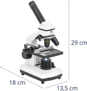 Mikroskop optyczny szkolny LED z regulowanym zaciskiem powiększenie 40-400x Mikroskop optyczny szkolny LED z regulowanym zaciskiem powiększenie 40-400x 7