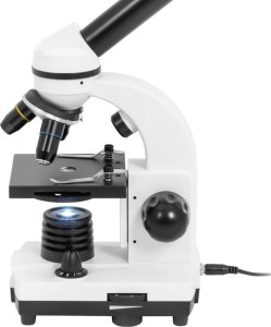 Mikroskop optyczny szkolny LED na baterie lub zasilacz powiększenie 40-400x Mikroskop optyczny szkolny LED na baterie lub zasilacz powiększenie 40-400x 4