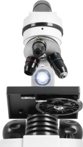 Mikroskop optyczny szkolny LED na baterie lub zasilacz powiększenie 40-400x Mikroskop optyczny szkolny LED na baterie lub zasilacz powiększenie 40-400x 5