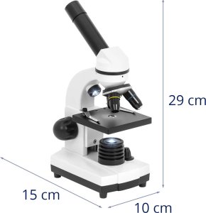 Mikroskop optyczny szkolny LED na baterie lub zasilacz powiększenie 40-400x Mikroskop optyczny szkolny LED na baterie lub zasilacz powiększenie 40-400x 8